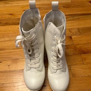 white platform boots
